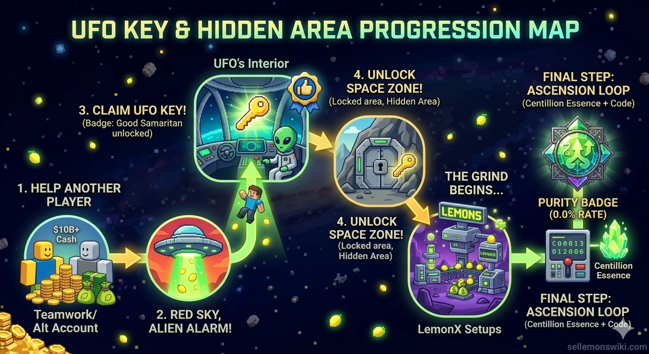 Sell Lemons UFO Cockpit progression map